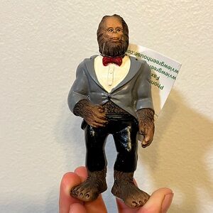 Bigfoot Figure in Tuxedo with Red Bow Tie